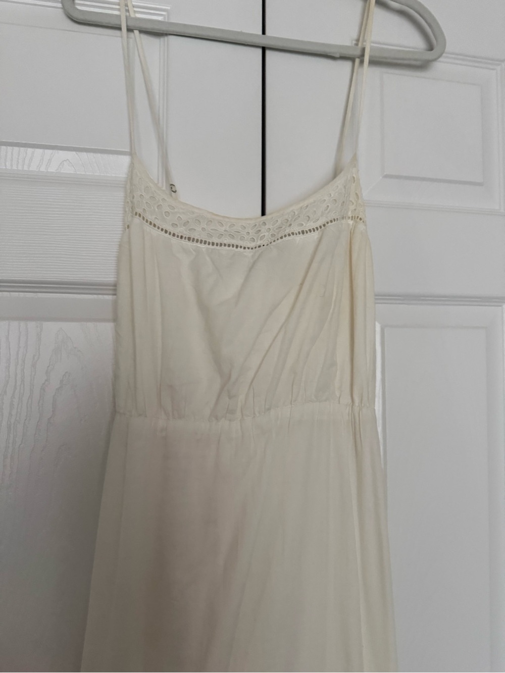 J. Crew Cream Crochet-Hem Maxi Slip Dress - Picture 3 of 5